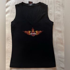 Medium black v cut Harley Davidson tank top